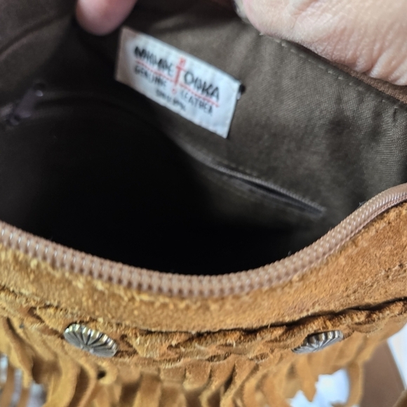 Vtg Minnetonka brown suede fringed hippie boho festival purse - Picture 2 of 10